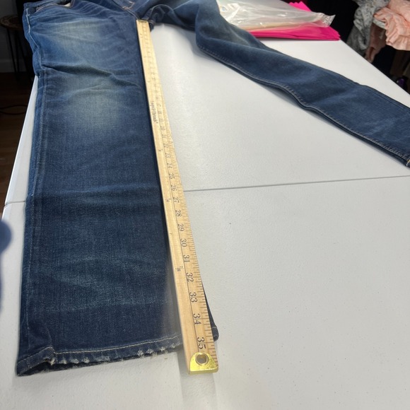 Hudson Blake Slim Straight Jeans Mens 32 Blue Denim Cotton Stretch Mid Rise - Picture 10 of 15